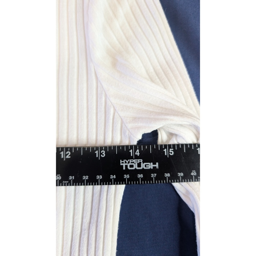 Susina White Ribbed Scoop Neck 3/4 Sleeve Flare Cuff Top Women's Size M - Picture 6 of 7